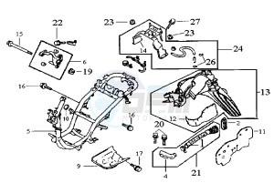 NEW DUKE - 125 cc drawing FRAME