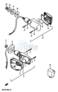 GSX-R1100 (G-H-J) drawing TURN SIGNAL LAMP (E1,E6,E24)