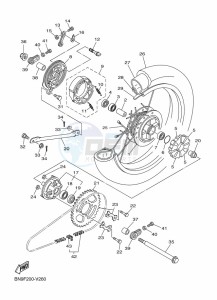 YBR125E YBR 125E (BN9M) drawing REAR WHEEL