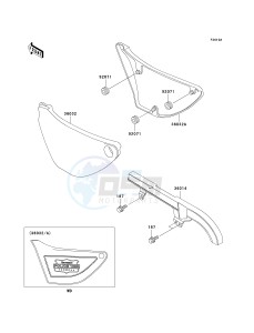 KZ 1000 P [POLICE 1000] (P20-P24) [POLICE 1000] drawing SIDE COVERS_CHAIN COVER-- P21 - P24- -