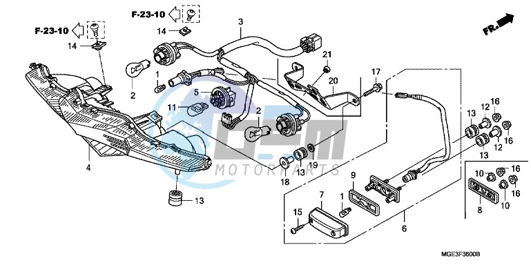 TAILLIGHT (VFR1200FA/ FB/ FDA/ FDB)