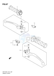 GSF1250 (E21) Bandit drawing HANDLE LEVER (GSF1250L1 E21)