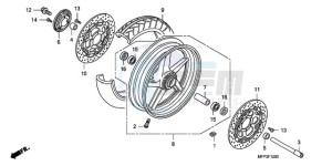 CB1300A9 France - (F / ABS CMF MME TWO) drawing FRONT WHEEL