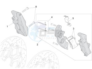 California 1400 Custom ABS 1380 drawing Front brake caliper