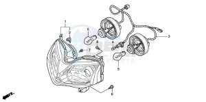 CBR125RS drawing HEADLIGHT (CBR125R/RS/RW5/RW6/RW8)