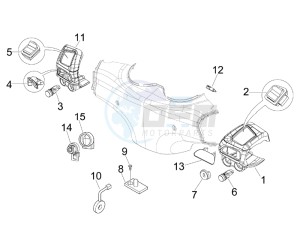 Beverly 125 Tourer e3 drawing Selectors - Switches - Buttons