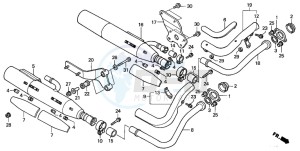 VT750DCB SHADOW SPIRIT drawing EXHAUST MUFFLER (CM)