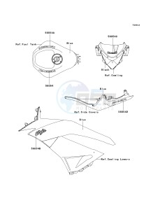 ZX 600 R [NINJA ZX-6R MONSTER ENERGY] (R9FA) R9F drawing DECALS-- BLUE- --- R9F- -