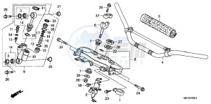 CRF450XC drawing HANDLE PIPE/TOP BRIDGE (CRF450X8,9,B,C,D)