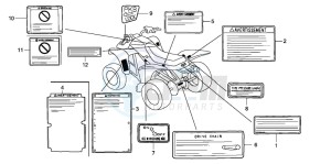 TRX300EX SPORTRAX 300EX drawing CAUTION LABEL (TRX300EX'07,'08)