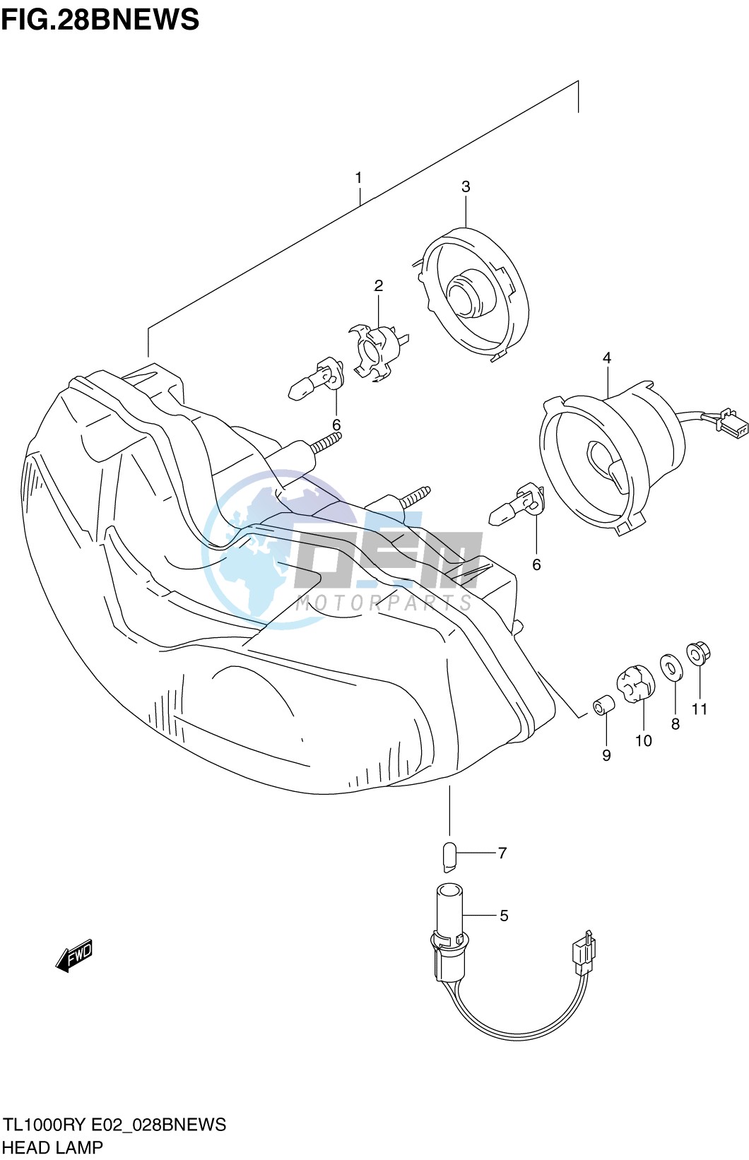 HEADLAMP (E4,E18,E22,E25,E34)