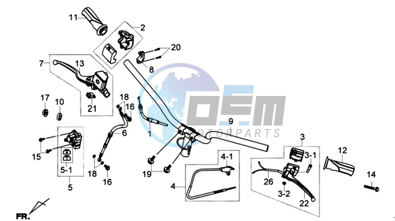 STEERING /  BRAKE LEVERS CPL.  L /R