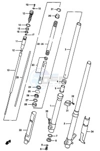 RM250 (T-V-W-X-Y) drawing FRONT DAMPER (MODEL V)