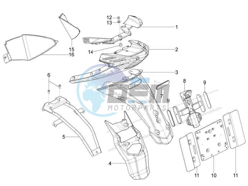 Rear cover - Splash guard