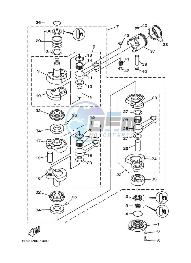 CRANKSHAFT--PISTON