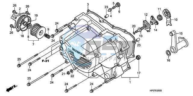 FRONT CRANKCASE COVER (TRX500FM)