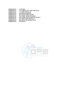 GSR600 (E2) drawing * COLOR CHART *