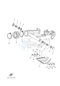 YFM300 RAPTOR 300 (1SC6 1SC7 1SC5) drawing REAR ARM