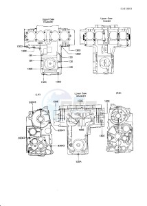 KZ 750 N [SPECTRE] (N1-N2) [SPECTRE] drawing CRANKCASE BOLT & STUD PATTERN