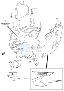 GSX600F (E2) Katana drawing COWLING BODY (MODEL K5)