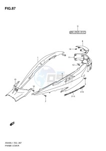 AN400 (E2) Burgman drawing FRAME COVER (AN400AL1 E19)