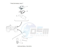 YFM700FWBD KODIAK 700 EPS (BGFM) drawing WVTA Electrical, Tow Hitch, Mirror brkt