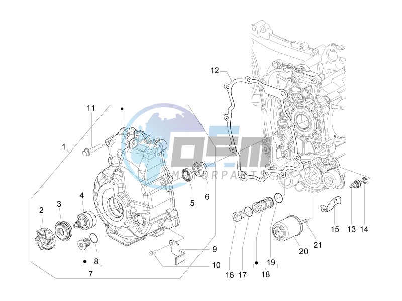 Flywheel magneto cover - Oil filter