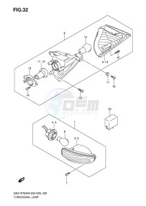 GSX-R750 (E3-E28) drawing TURNSIGNAL LAMP