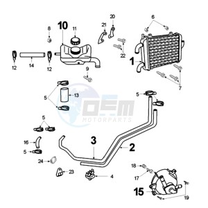 FIGHT LZ SP2 drawing COOLING SYSTEM RADIATOR WITH SLANG