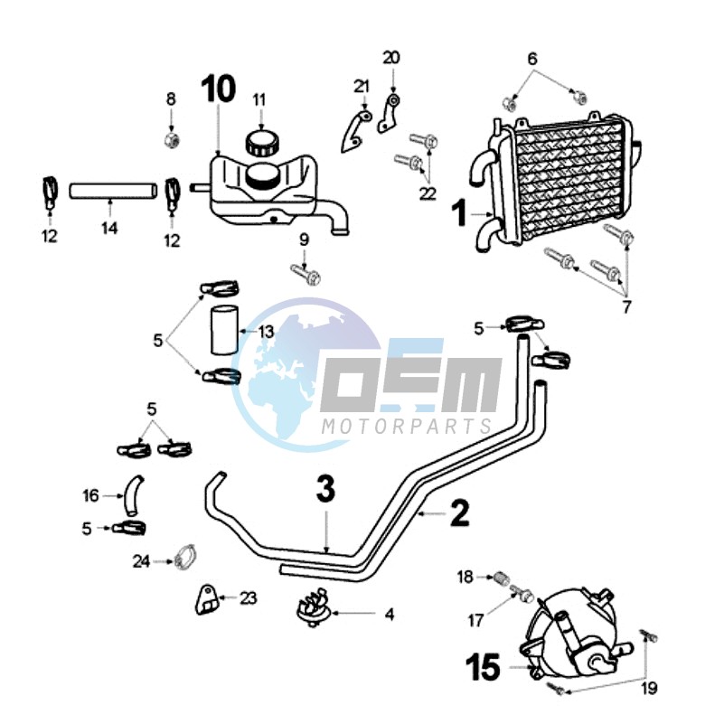 COOLING SYSTEM RADIATOR WITH SLANG