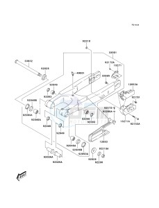 KLX 400 A [KLX400SR KLX400R] (A1-A2 A2 CAN ONLY) [KLX400SR KLX400R] drawing SWINGARM-- KLX400-B2- -