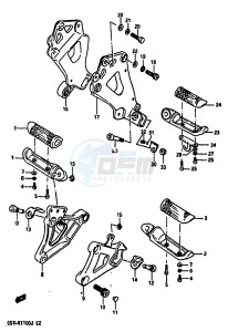 GSX-R1100 (G-H-J) drawing FOOTREST