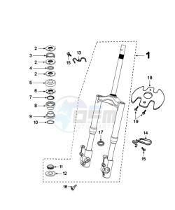 FIGHT 4 50 4T PURE drawing FRONT FORK / STEERINGHEAD