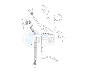 WR X 250 drawing STEERING HANDLE AND CABLE