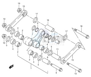 RM250 (E3-E28) drawing REAR CUSHION LEVER (MODEL Y)