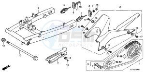 CBR125RTD CBR125RT UK - (E) drawing SWINGARM