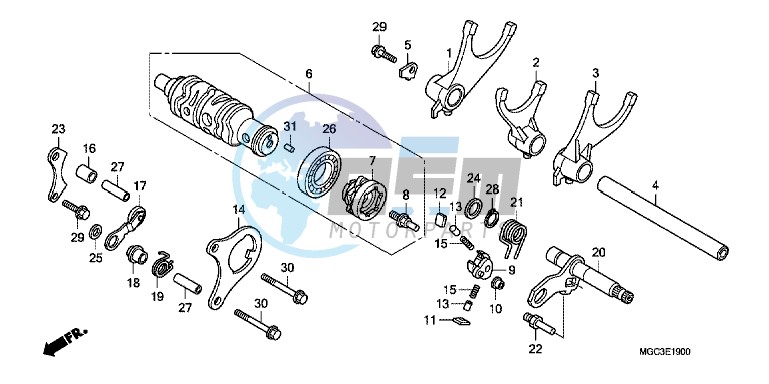 GEARSHIFT DRUM/ GEARSHIFT FORK