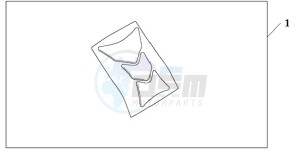 CBR125RW9 Australia - (U) drawing TANK PAD HONDA WING LOGO