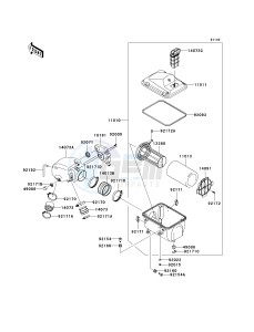 KRF 750 L [TERYX 750 FI 4X4 LE SPORT MONSTER ENERGY] (L9F-L9FA) L9FA drawing AIR CLEANER