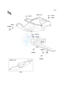 ZX 900 C [NINJA ZX-9R] (C1-C2) [NINJA ZX-9R] drawing SIDE COVERS_CHAIN COVER