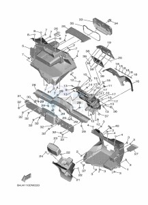 YXF1000EW YX10FRPAN (B4JA) drawing FRONT FENDER 1