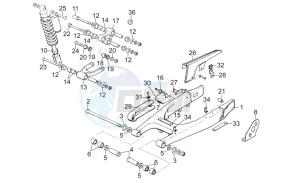 RX 125 (eng. 122cc) drawing Swing arm - Shock absorber