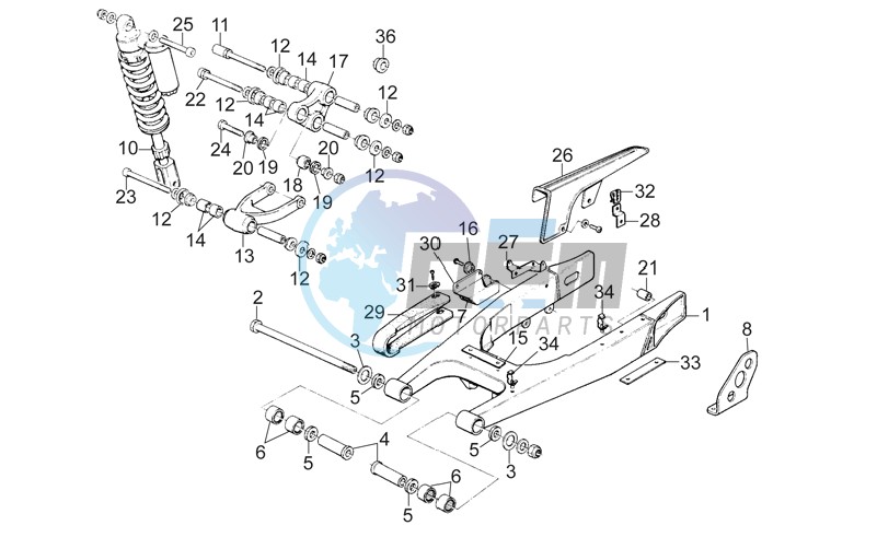 Swing arm - Shock absorber