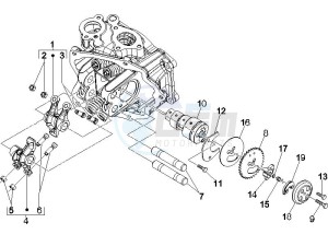 X9 250 Evolution drawing Camshaft - Rocking levers support unit