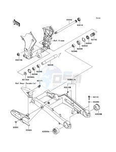 Z1000SX ABS ZX1000HCF FR GB XX (EU ME A(FRICA) drawing Swingarm