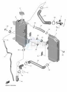 YZ450F (B2W6) drawing RADIATOR & HOSE