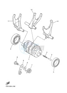 WR450F (1DXA) drawing SHIFT CAM & FORK