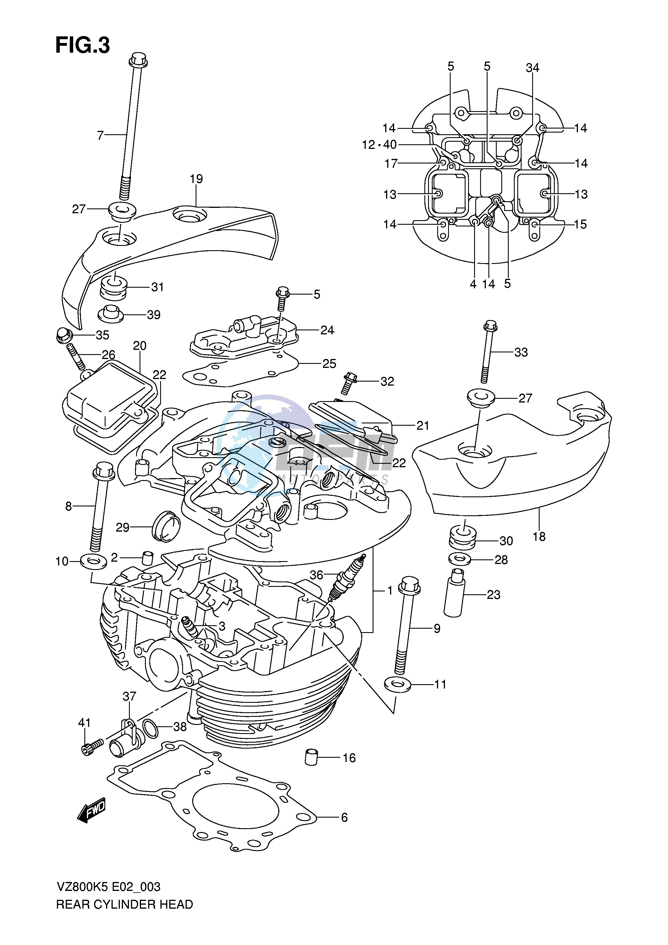 REAR CYLINDER HEAD (MODEL K5 K6 K7 K8)