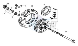 JOYRIDE 200i drawing FRONT WHEEL / BRAKE DISC