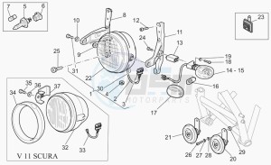 V 11 1100 Le Mans - Sport Naked Le Mans/Sport Naked drawing Headlight nacked